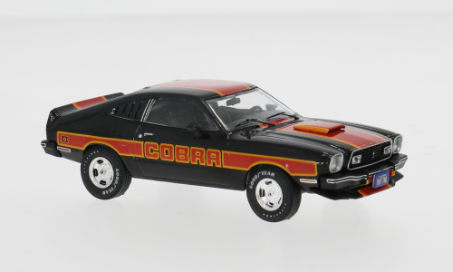 Ford Mustang II Cobra 1977 Zwart/Deco - 1:43 Ford Mustang II Cobra 1977 Zwart/Deco - 1:43